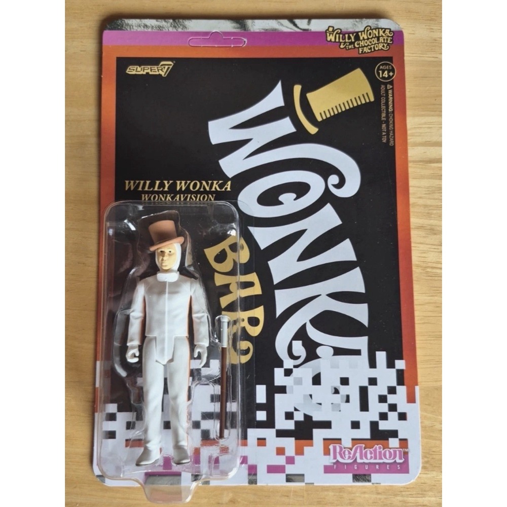 Super7 Willy Wonka Wonkavision ReAction Figure White Suit Action Toy